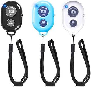 Wireless Remote Shutter for Cellphones and Tablets (3 Pack), AOQIYUE Bluetooth Remote for iPhone/Android Camera Control, Selfie Clicker for Photos and Videos - Wrist Strap Included