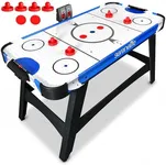SereneLife 58in Powered Air Hockey Table Upgraded 700mA 12v, Inline Power Switch, Battery Free Digital LED Score Board, Full-Size Arcade Style for Home Game Room 2 Pucks 2 Pushers
