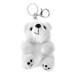 Plush Polar Bear Keychain Stuffed Animal Keyring White Bear Hanging Pendant Ornament Car Key Holder for Girls Women