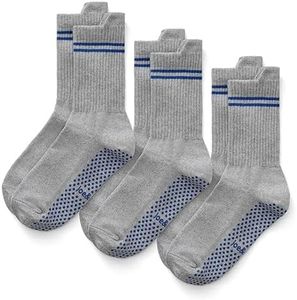 Joe & Bella Compression Non Slip Socks for Women & Men – 3-Pack Grip Compression Socks with Pull-On Aid, Grey, Large