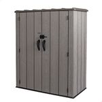 Lifetime 60209 Vertical Storage Shed (53 Cubic feet), Roof Brown, 74 x 142 x 174 cm