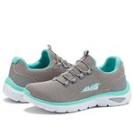 Avia Junction Women’s Slip On Sneakers - Comfortable, Breathable No Laces Shoes for Women, Alloy/Blue Tint/Silver, 7.5