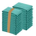 Ruvanti 24 Pack Extra Large Flour Sack Towels 28x28 Inch 100% Cotton Reusable Un Paper Towels, Tea Towels. Dish Cloths are Highly Absorbent. Perfect for Dish Drying, Cleaning, Dish Towels -Turquoise