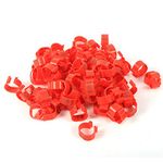 Poultry Leg Rings, 100PCS/Bag 16MM Numbered Plastic Poultry Chickens Ducks Goose Leg Bands Rings (Color : Red)