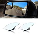 Car Blind Spot Mirror, Fan Shaped HD Glass Frameless Stick on Adjustabe Few Convex Wide Angle Rear View Mirror for Car Blind Spot, Pack of 2 (Fan Shape)