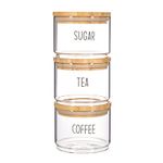 Sass & Belle Tea, Coffee, Sugar Stacking Jars - Set Of 3