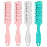 Glamlily 4 Pack Hair Thinning Comb Set, Razor Combs for Women (Assorted Colors, 7.1x1.2 inches)