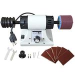 YaeTek 350W Leather Polishing Burnishing Machine Leather Edge Sander Grinding Machine 110V 0-8000RPM