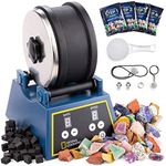 National Geographic Rock Tumbler Kit - 1.36 kg Extra Large Capacity Barrel with 3-Speed Motor & 9-Day Timer, Includes Rocks for Tumbling & Rock Polisher Grit, Rock Tumbler Machine for Adults and Kids