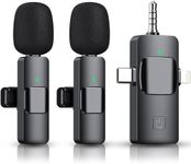 PQRQP 3 in 1 Wireless Microphone for iPhone, Camera, Android, iPad, Mini Microphone, USB C Microphone, iPhone Mic, 2.4G Ultra-Low Delay, Microphone for Video Recording/Vlog/TikTok/YouTube/Interview