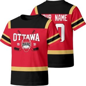 KREDE Ottawa T Shirt Custom Name Number Gift for Kids Girl Boy
