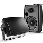 STUDIOFINIX 6.5 Inch 400W Outdoor Bluetooth Speakers Waterproof Wired, Wall Mount Speakers All-Weather Durability for Patio, Covered, Deck, Porch, Pool(Pair, Black)