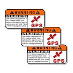 XINLIYA 3PCS 1.6 x 3.2 Inch Warning GPS Alarm System Car Stickers, Anti-Theft Waterproof Self Adhesive Vinyl Vehicle Windows Door Cling Safety Warning Decals, Universal for SUV Truck Van (Orange)