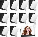 DEAYOU 10 Pack Stainless Steel Credit Card Mirror, Unbreakable Small Compact Pocket Mirror for Purse, Rectangular Handheld Tiny Mirror with Leather Case for Makeup, Women, Men
