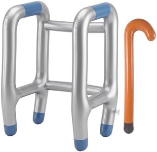 2 Pcs Inflatable Walker and Cane 100 Days of School Costume Prop Gag Gifts Inflatable Walker and Cane,Funny Old Age Costume Accessories for Halloween Christmas Retirement Party Decorations
