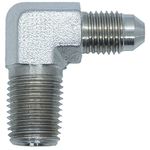 RFS Stainless Steel JIC Flared Tube Fitting, 90 Degree Elbow, 1/2" JIC Male x 1/2" NPT Male