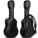 CAHAYA Hard Guitar Cases Acoustic Guitar ABS Case 41 inch Luxury Black, CY0248