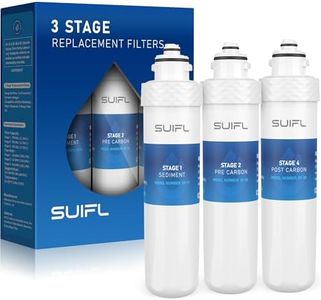 Suifl UVF3 3 Stage Cooler Filter Replacement Kit, Compatible with Brio UVF3, MIB300PKF, CLPOU720UVF3, CLPOU520UVF3, CLPOU730UVF3T, CLPOU730UVF3, CLPOU720UVF3XB, CLPOU430UVF3, CLPOU530UVF3, 1 Set