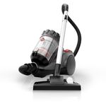 Hoover Multi‑Surface Bagless Canister Vacuum, Corded, Lightweight, Cyclonic Suction with Hard Floor Brush & Easy‑Empty Dirt Tank, Grey, SH40400CA