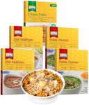 Ashoka Ready to Eat Meals 1932, Vegetarian Meal Kit, All-Natural Variety Pack, Kosher Certified, Traditionally Cooked Indian Food, Travel Friendly, Gluten-Free & with No Preservatives, Pack of 5