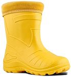 Ultra Light EVA Kids Girls Wellington Boots Rainy Snow Wellies Very Warm Liners (1 UK 33 EU - 21.cm, Yellow)