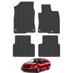 Car Mats for Honda Civic (2017-2022) Tailored Fit Rubber Floor Mat Set Accessory Black Custom Fitted 4 Pieces with Clips - Anti-Slip Backing, Heavy Duty & Waterproof