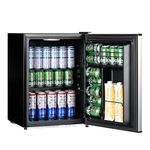 Subcold Cave60 Stainless Steel Solid Door Drinks Fridge for Wine & Beer | Mini Chiller with Can Dispenser | 54 Cans