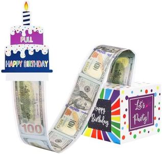 Meiidoshine Birthday Money Box for Cash Pull, Surprise Roll Gift Boxes for Kids Adults with Happy Birthday Day Card and 100Pcs Transparent Bags - A Fun and Loving Way to Give Money as Gift