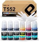TESEN T552 Refill Ink Replacement for 552 T552 Work with ET-8550 ET-8500 Printer, 6 Packs - 1 Black, 1 Photo Black, 1 Cyan, 1 Magenta, 1 Yellow, 1 Gray