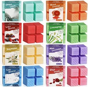 Scented Wax Melts, Aroma Wax Cubes for Candle Warmer Burner, Handmade Vegan Friendly Soy Wax Melts for Home and Office Use, Home Fragrance Gift Set for Birthday, 8 Scents