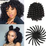 Xtrend 5 Packs/Lot Wand Curl jamaica bounce Twist Braids Hair Crochet Curly Hair Extension 8inch Synthetic Hair Weave for Women 20strands/pack (8Inch,1B#)