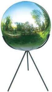 BestNest Rome Stainless Steel 10" Dia. Gazing Ball w/Tripod Pedestal