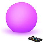 Mr.Go 12" Waterproof LED Light Garden Ball Lamp, Color Changing Lamp Sphere Light with Remote Control, 16 RGB Colors, Dimmable, Rechargeable Orb Lamp Night Light for Home Pool Outdoor Pathway Decor