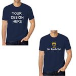 SAVRI Personalized Unisex T-Shirt with Company Name, Logo, Photo, Text Printed. Best Half-Sleeve T-Shirt for Men, Women, Boys, Girls, Office Staff, Employees,Team, Event. (Large, Navy Blue)