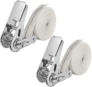 NIUXX Cinghie di Ancoraggio con Cricchetto, 2 Pezzi Cinghie a Cricchetto 6m Cinghie di Ancoraggio 25mm, Carico 800 kg, Cinghie di Ancoraggio Estremamente Robuste Fissaggio del Carico, Bianco