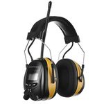 PROTEAR AM FM Radio Earmuffs, Electronic Hearing Protection NRR 25dB, Noise Reduction Safety Earmuff for Lawn Mowing and Landscaping(Yellow)