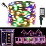 Joomer Ribbon Christmas Lights, 66ft 200 LED String Lights, 8 Modes Timer Function, Low Voltage Indoor & Outdoor Fairy Twinkle Lights for Home,Garden,Trees, Holiday Decorations(Multicolor)