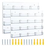 Keweni Acrylic Business Card Holder Wall Mount Clear Sticker Display Rack Multiple Clear Acrylic Card Organizer Sticker Display Stand Pre Drilled Index Card Storage (1)