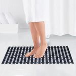 Home Cloud Premium Comfy Shower Mat with Suction Cups and Drain Holes, Non Slip, Anti Skid Plastic Bath Mat of PVC Rubber, 27x16 Inch, Best foot mats for walk-in Showers Mat (Black)