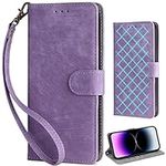 RFID Wallet Case for ZTE Z7540, RFID Blocking, Wallet Magnetic Cover for ZTE Z7540-Purple