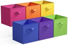 GRANNY SAYS 11 Inch Cube Storage Bins, Colorful Storage Cubes, Fabric Storage Bins for Shelves, Cubby Storage Organizer Bins, Toy Storage Bins for Kids Room, Play Room, Rainbow, 6-Pack