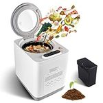 Electric Kitchen Composter -3.8L Odor-Free Compost Bin Countertop-Indoor Kitchen Composter Low Noise-Turn Food Waste into Compost for Plants-Home Composter Power Saving(Carbon Filter)