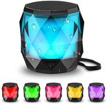 LFS Mini Bluetooth Speaker with Lights, Small Portable Speakers Wireless Bluetooth, TWS Stereo Pairing, Magnetic Bluetooth Waterproof Speaker for Shower, Home, Outdoor, Travel