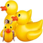 Hungdao 2 Pack 5 Feet Giant Inflatable Duck Huge Rubber Duck Large Blow up Duck Inflatable Duck Pool Float for Adult Summer Beach Swimming Pool Party Decoration