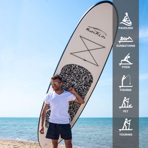 FEATH-R-LITE 10' Inflatable Stand Up Paddle Board – Ultra-Light SUP Kit with Paddle, Pump, Backpack, Leash