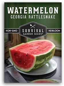 Survival Garden Seeds - Georgia Rattlesnake Watermelon Seed for Planting - Packet with Instructions to Plant and Grow Melons in Your Home Vegetable Garden - Giant Super Sweet Non-GMO Heirloom Variety
