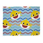 Baby Shark Character World Official Fleece Throw | Rainbow Design Super Soft Blanket | Featuring The Full Shark Family Perfect For Any Bedroom