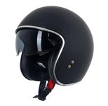 Stealth Motorcycle Open Face Helmet Matt Black – Classic Scooter & Motorbike Helmet with Drop Down Sun Visor – ABS Shell, Micrometric Fastening – ECE 22.06 Approved (L)