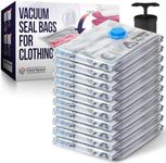 ClearSpace Vacuum Seal Bags for Clothing, Vacuum Storage Bags – 10 Jumbo Space Saver Bags, Blanket Storage, Clothes Storage – Vacuum Sealer Bags, Space Bags or Travel Bags, Hand Pump Included