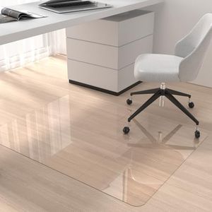 Placoot Upgraded Tri-Fold Crystal Clear Office Chair Mat for Hardwood & Carpet Floors, 48" x 36" Transparent Heavy Duty Floor Mat Desk Chair Mat for Office Home